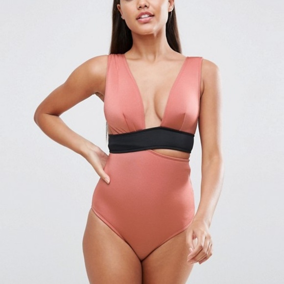 ASOS Contrast Strap Scuba Swimsuit 2 Piece - Picture 3 of 8